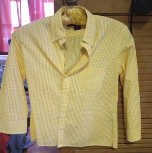 Yellow and white checkered Ralph Lauren button up